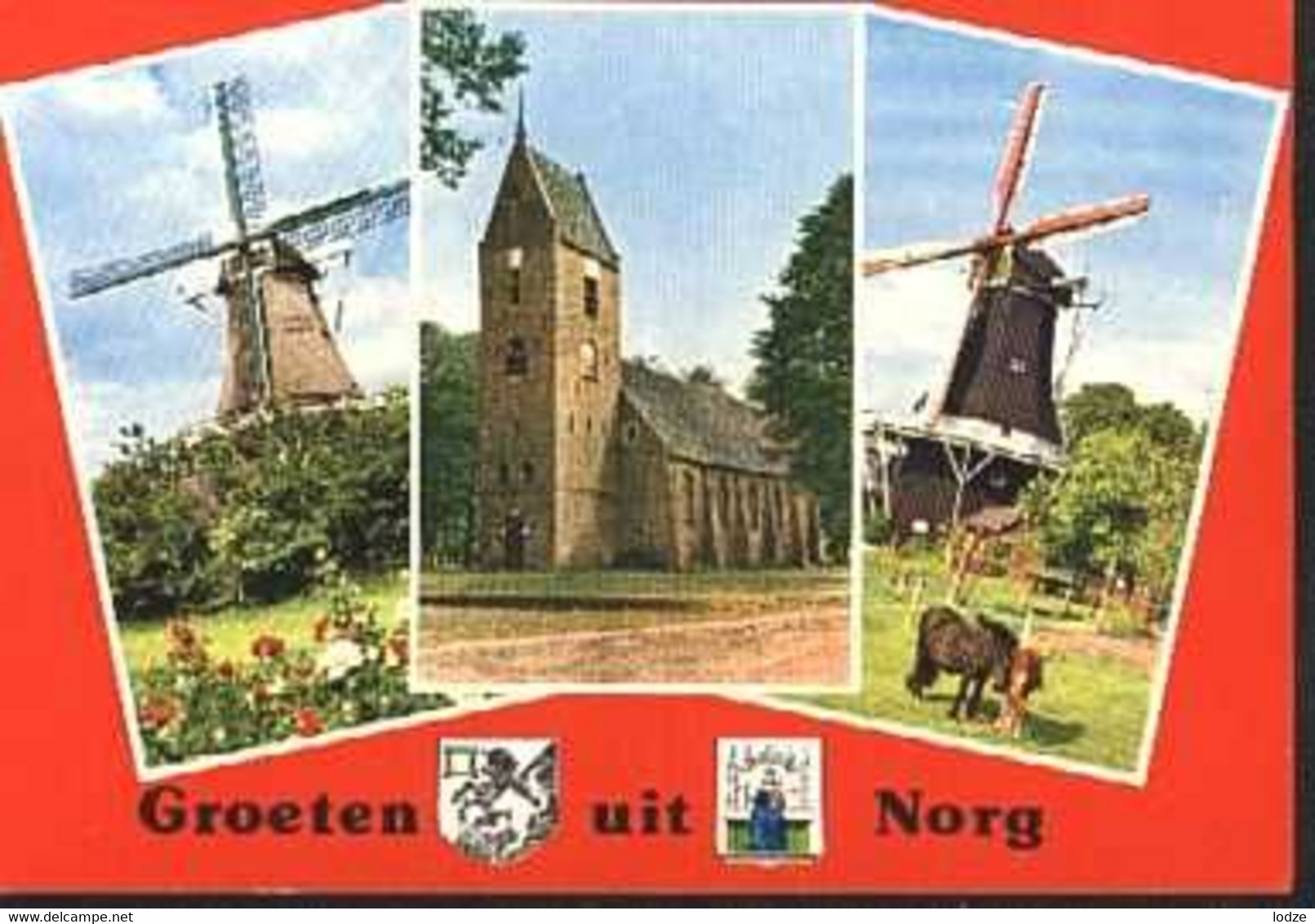 Nederland Holland Pays Bas Norg Kerk En Molens - Norg