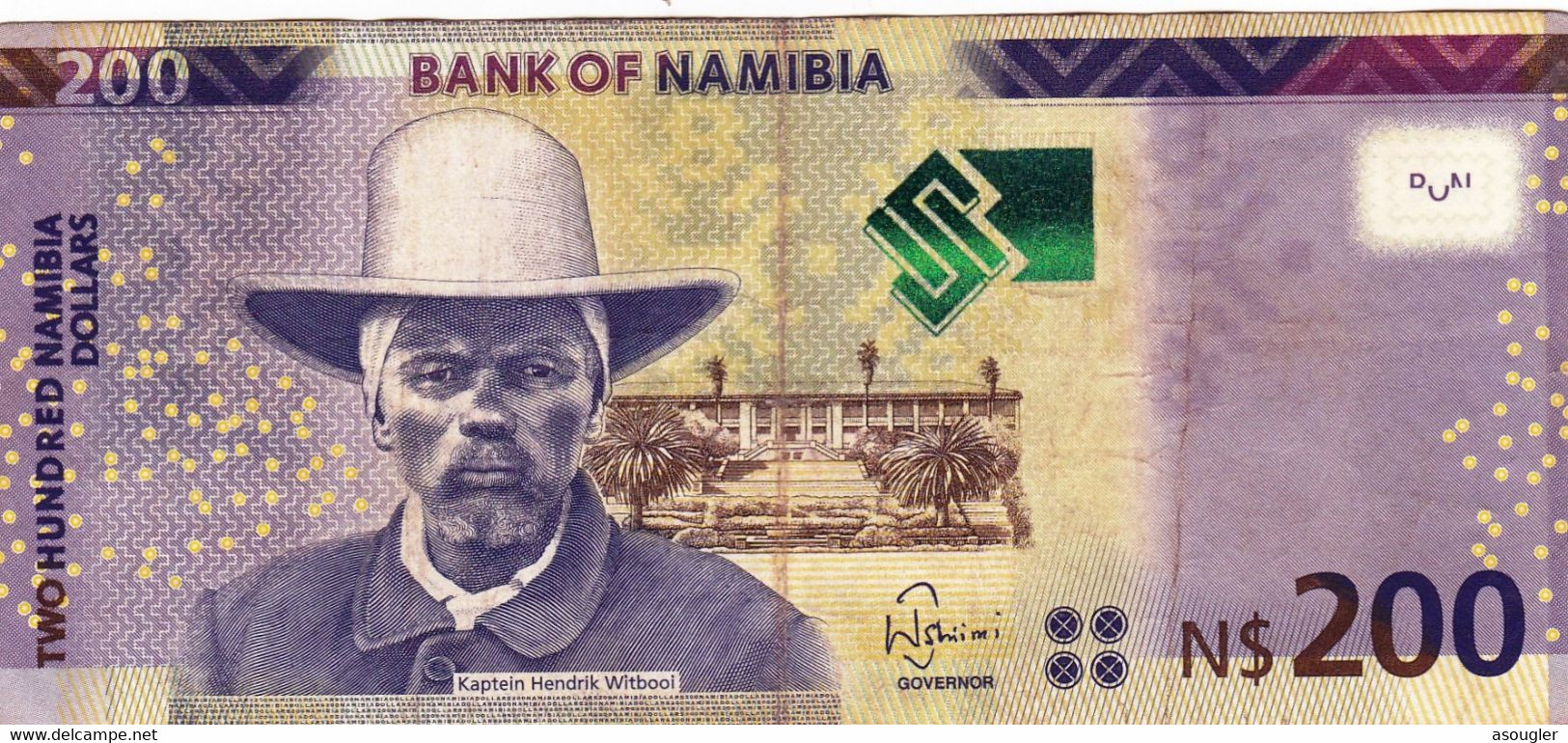 Namibia 200 Namibia Dollars 2015 F-VF P-15b "free Shipping Via Registered Air Mail" - Namibie