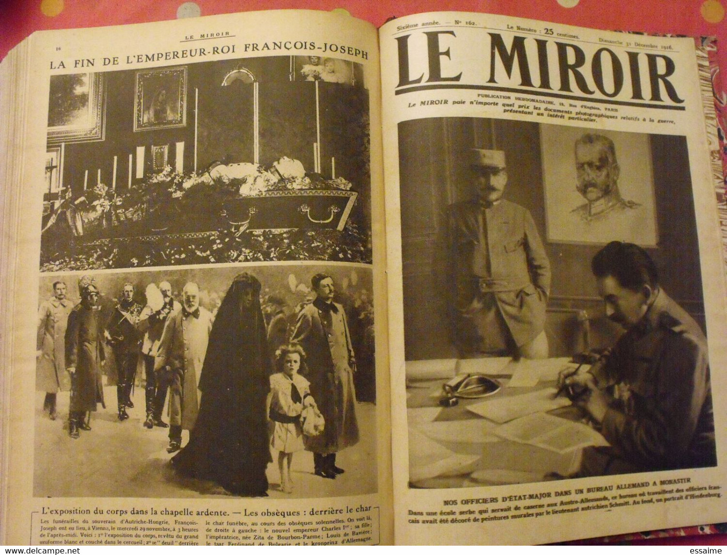 Le Miroir Recueil Reliure 1916 (année Complète 53 N° ). Guerre 14-18 Très Illustrée, Documentée. Zeppelin Avion Soldats - Oorlog 1914-18