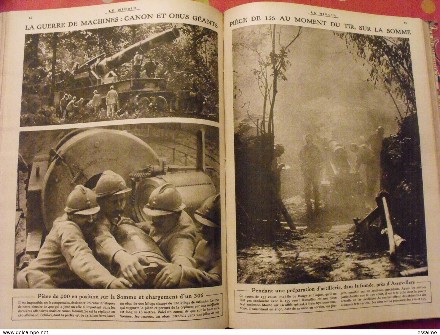 Le miroir recueil reliure 1916 (année complète 53 n° ). guerre 14-18 très illustrée, documentée. zeppelin avion soldats