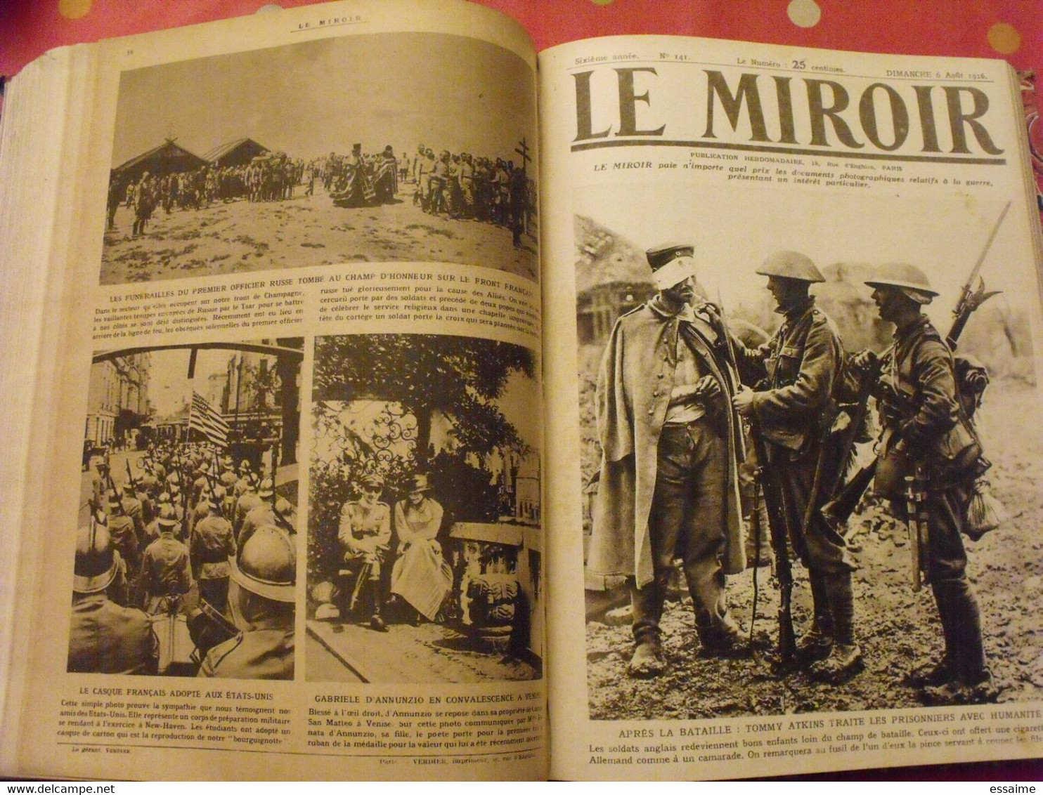 Le miroir recueil reliure 1916 (année complète 53 n° ). guerre 14-18 très illustrée, documentée. zeppelin avion soldats