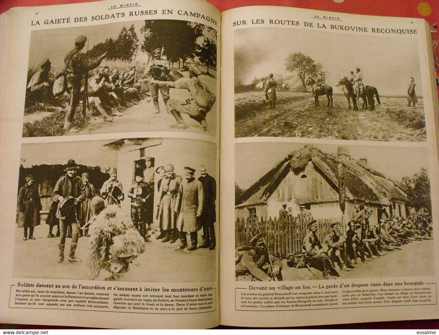 Le miroir recueil reliure 1916 (année complète 53 n° ). guerre 14-18 très illustrée, documentée. zeppelin avion soldats