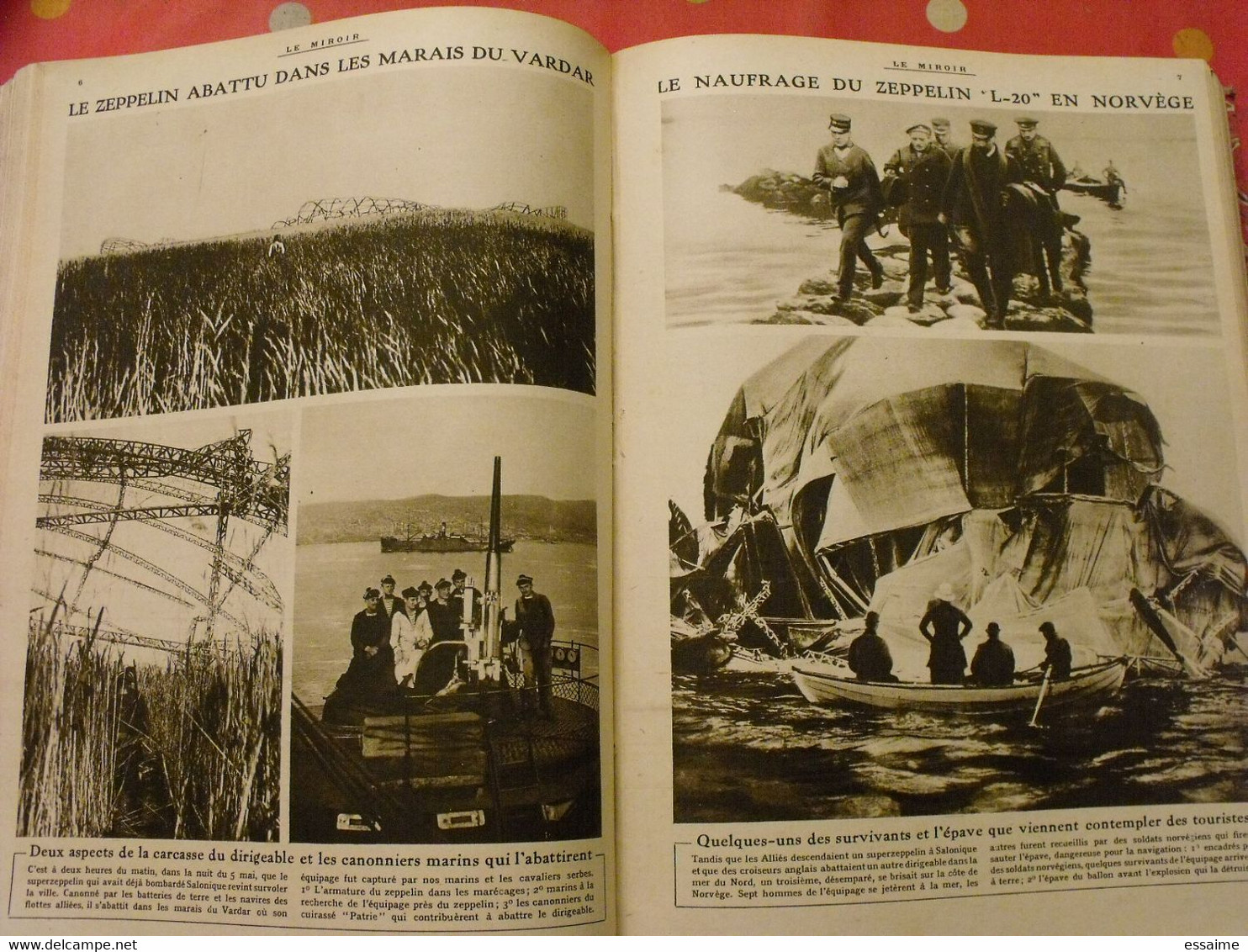 Le miroir recueil reliure 1916 (année complète 53 n° ). guerre 14-18 très illustrée, documentée. zeppelin avion soldats