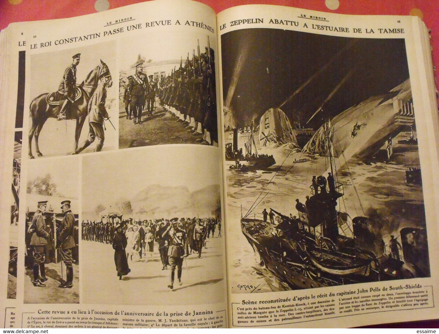 Le miroir recueil reliure 1916 (année complète 53 n° ). guerre 14-18 très illustrée, documentée. zeppelin avion soldats