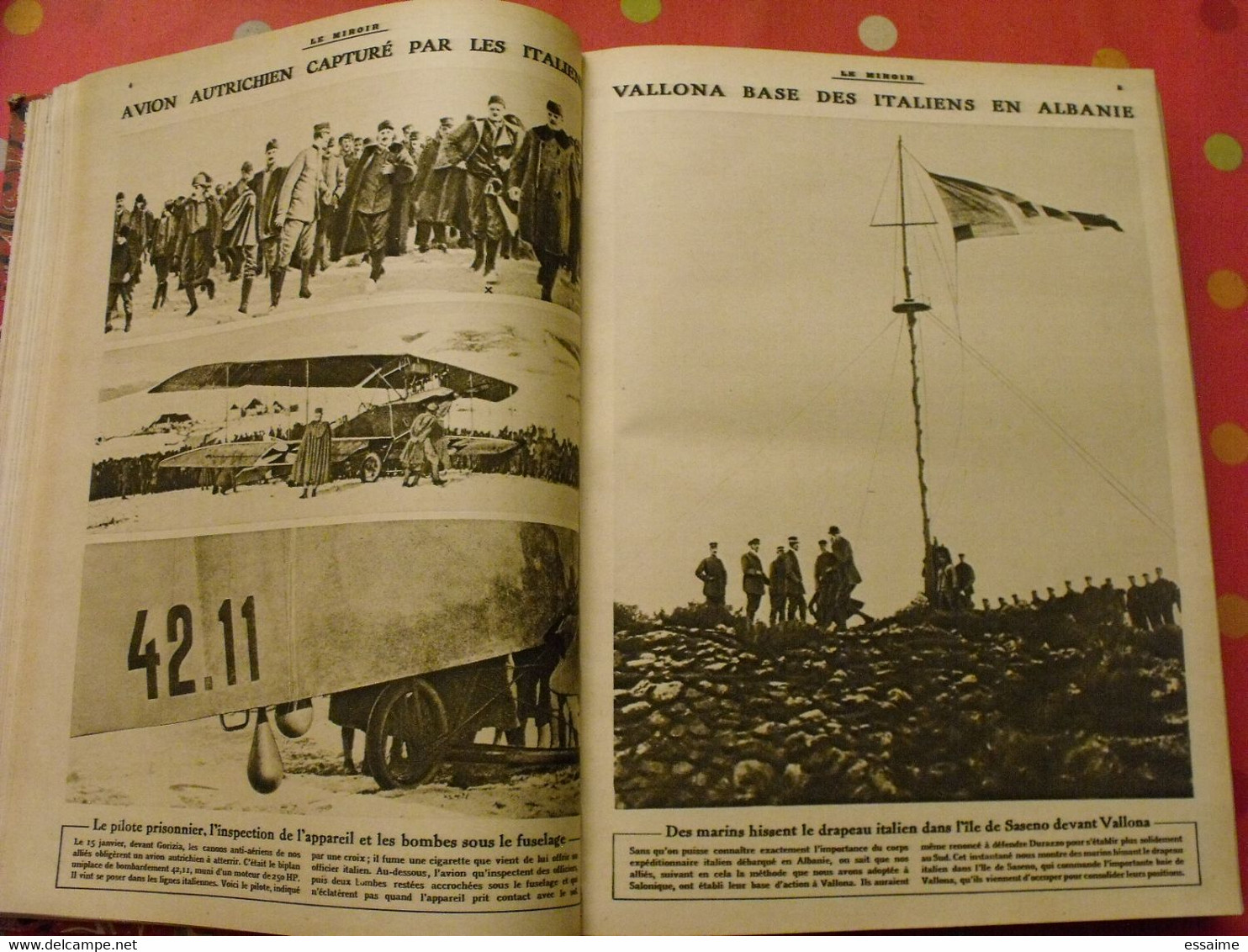 Le miroir recueil reliure 1916 (année complète 53 n° ). guerre 14-18 très illustrée, documentée. zeppelin avion soldats