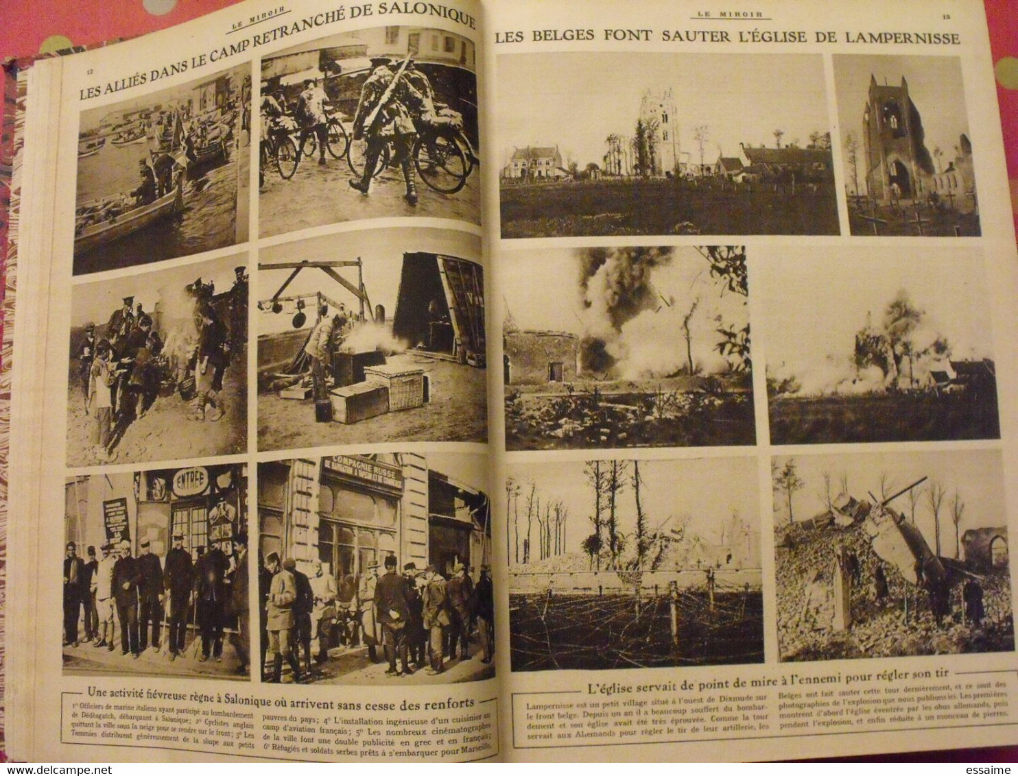 Le miroir recueil reliure 1916 (année complète 53 n° ). guerre 14-18 très illustrée, documentée. zeppelin avion soldats