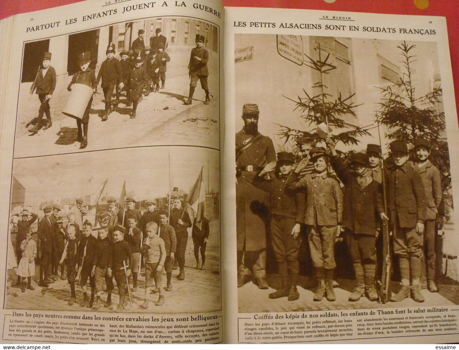 Le miroir recueil reliure 1915 (année complète 52 n°). guerre 14-18 très illustrée, documentée. zeppelin avion soldats