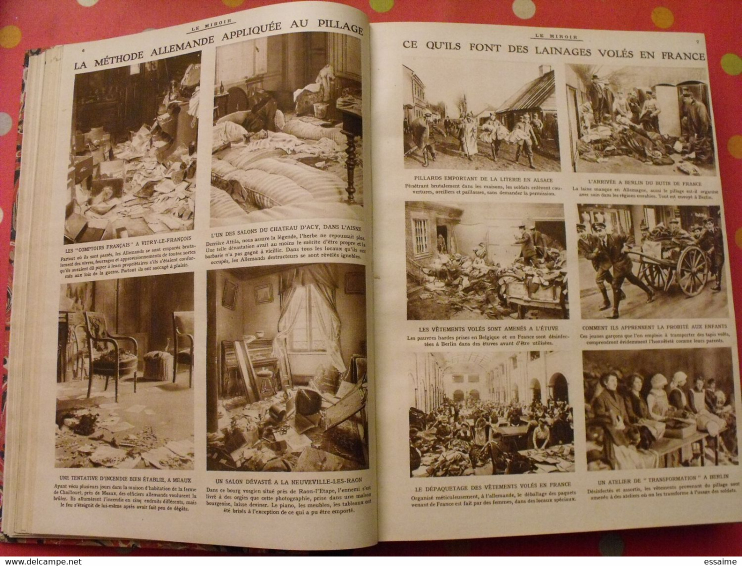 Le miroir recueil reliure 1915 (année complète 52 n°). guerre 14-18 très illustrée, documentée. zeppelin avion soldats