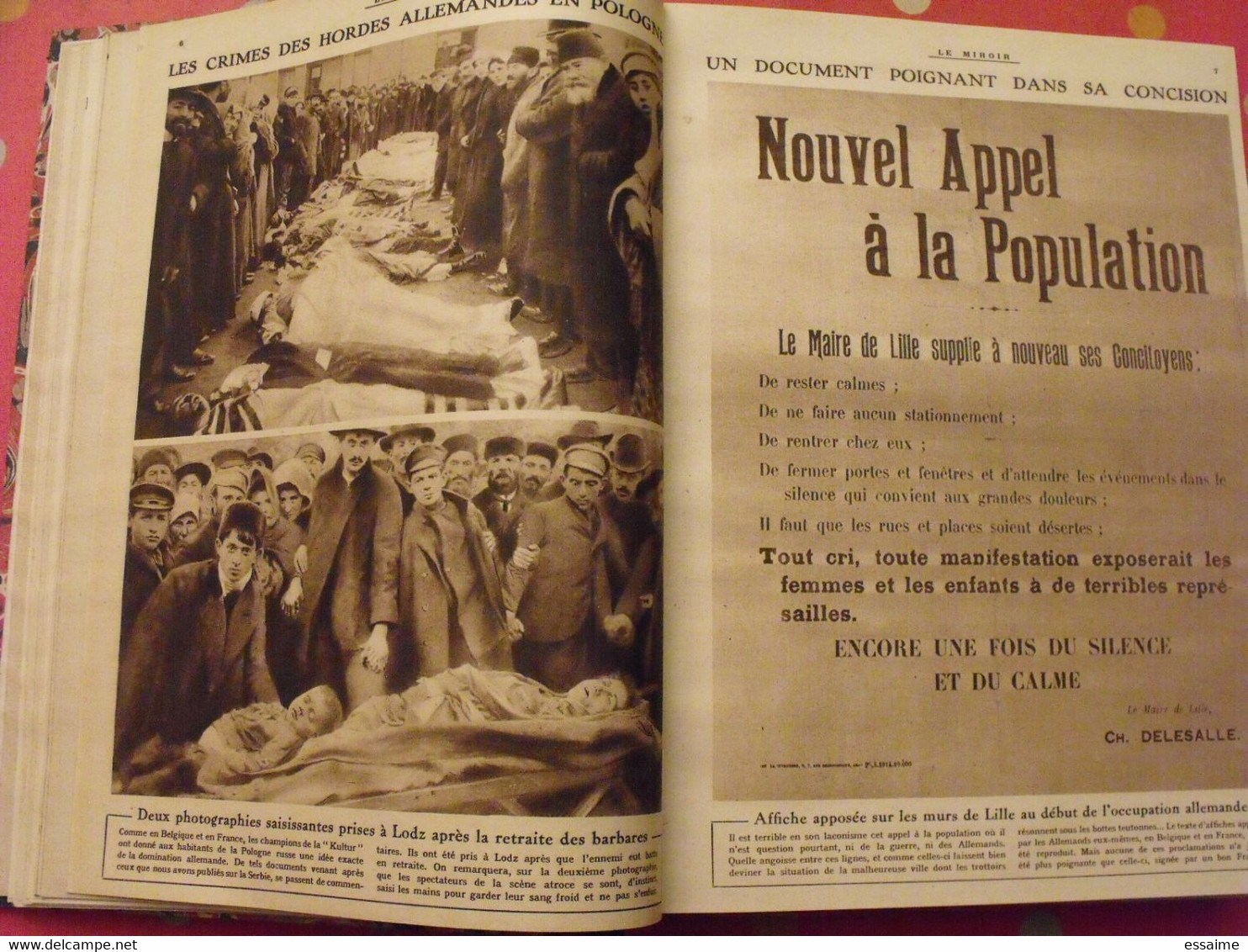 Le miroir recueil reliure 1915 (année complète 52 n°). guerre 14-18 très illustrée, documentée. zeppelin avion soldats