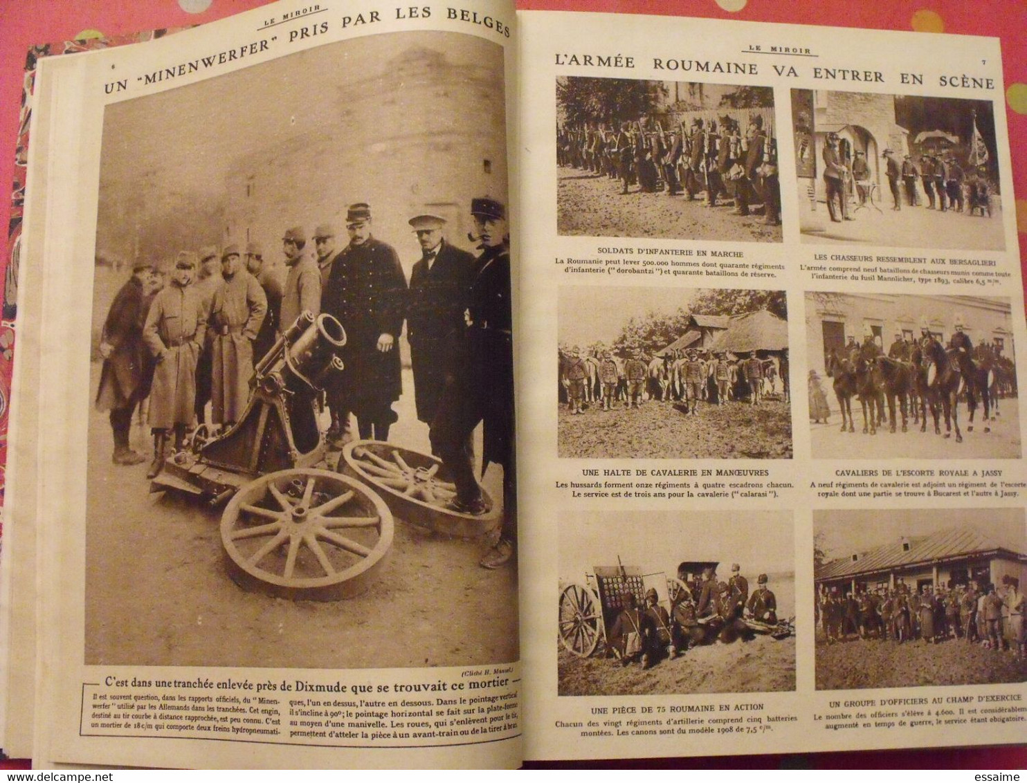 Le miroir recueil reliure 1915 (année complète 52 n°). guerre 14-18 très illustrée, documentée. zeppelin avion soldats