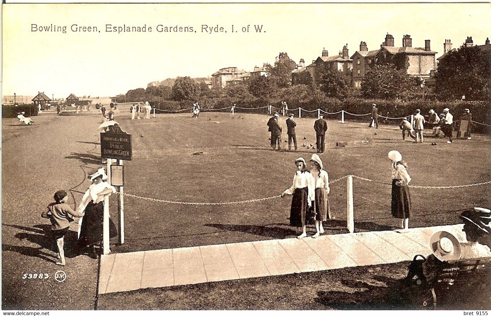 CARTE PHOTO ILE DE MAN BOWLING GREEN ESPLANADE GARDENS RYDE I OF W - Insel Man