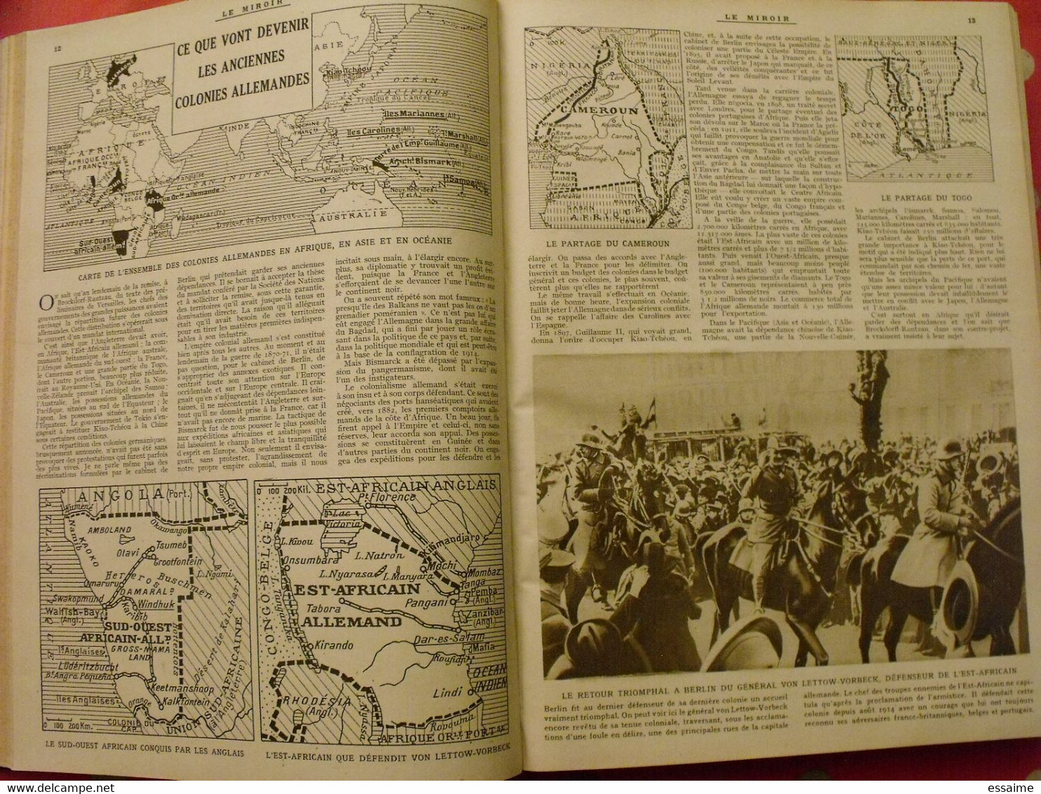 Le miroir recueil reliure 1919-1920 (75 n°). l'après guerre 14-18 très illustrée, documentée. russie bolcheviks