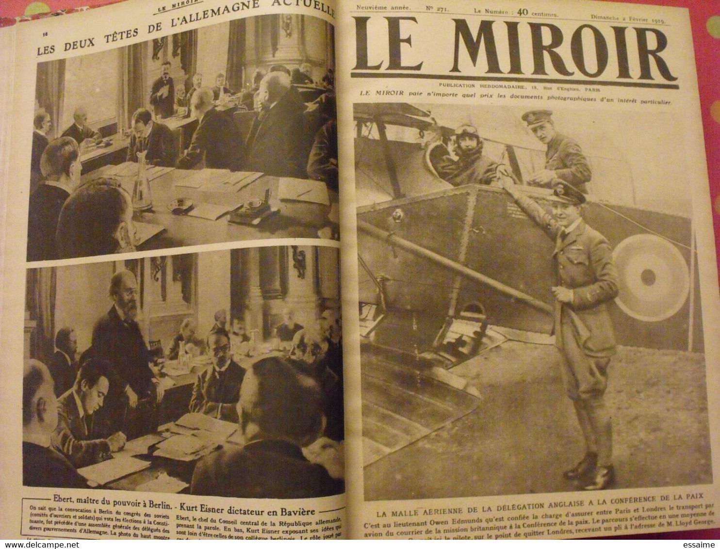 Le miroir recueil reliure 1919-1920 (75 n°). l'après guerre 14-18 très illustrée, documentée. russie bolcheviks