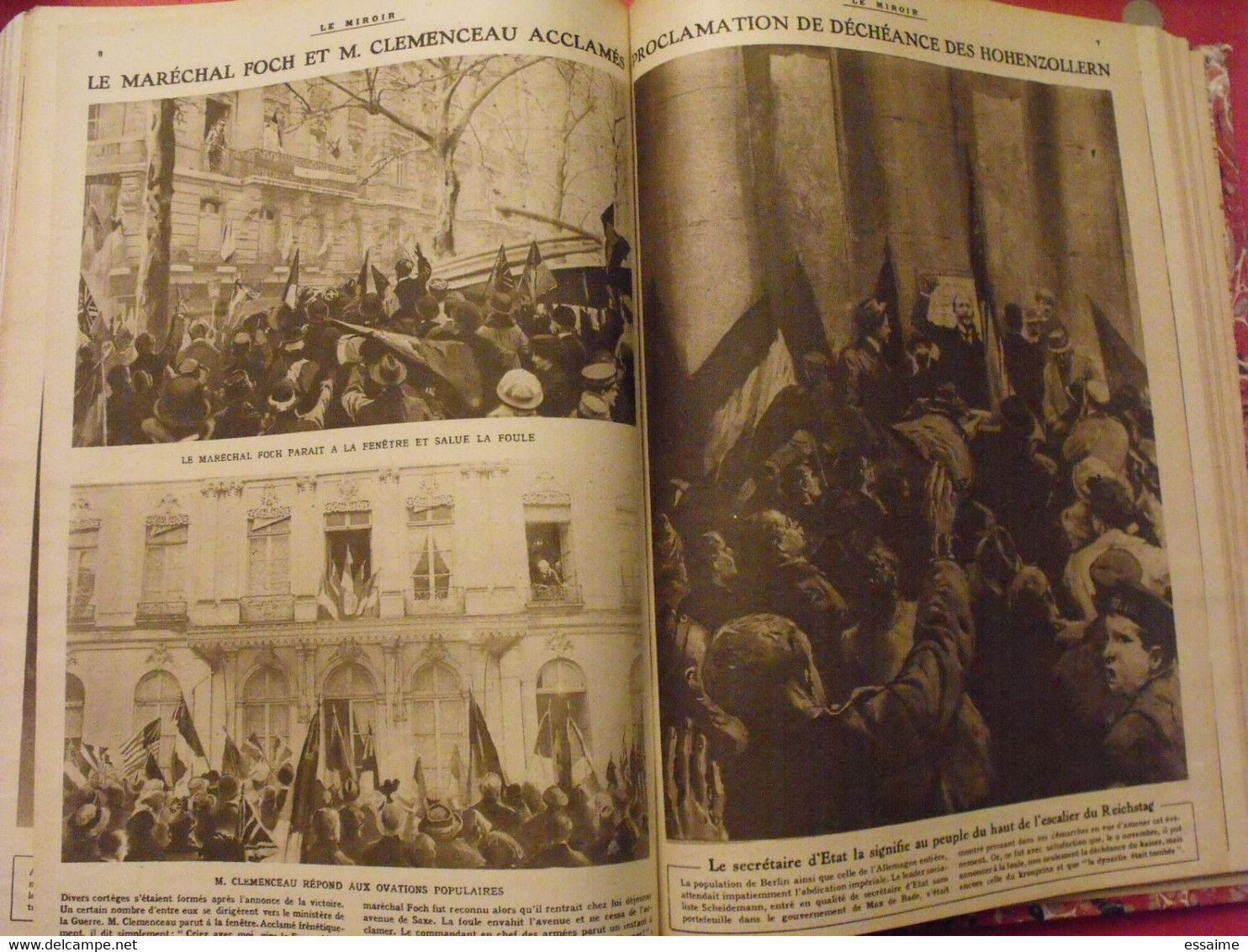 Le miroir recueil reliure 1918 (52 n°). 14-18 très illustrée, documentée. armistice russie bolcheviks