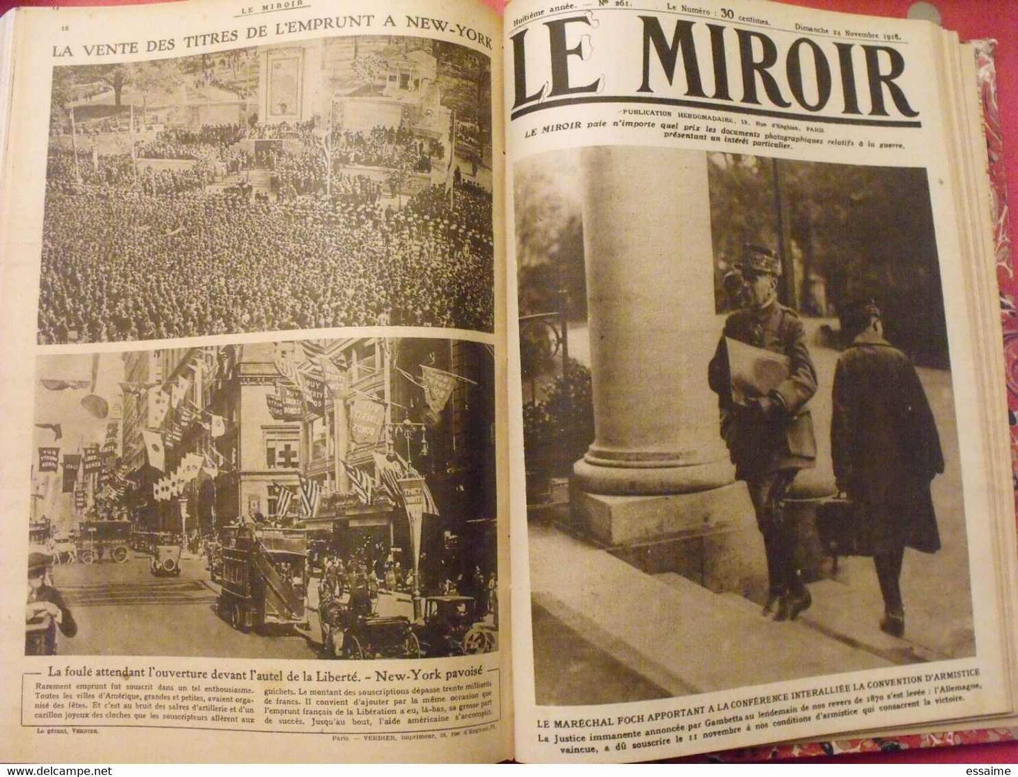 Le miroir recueil reliure 1918 (52 n°). 14-18 très illustrée, documentée. armistice russie bolcheviks