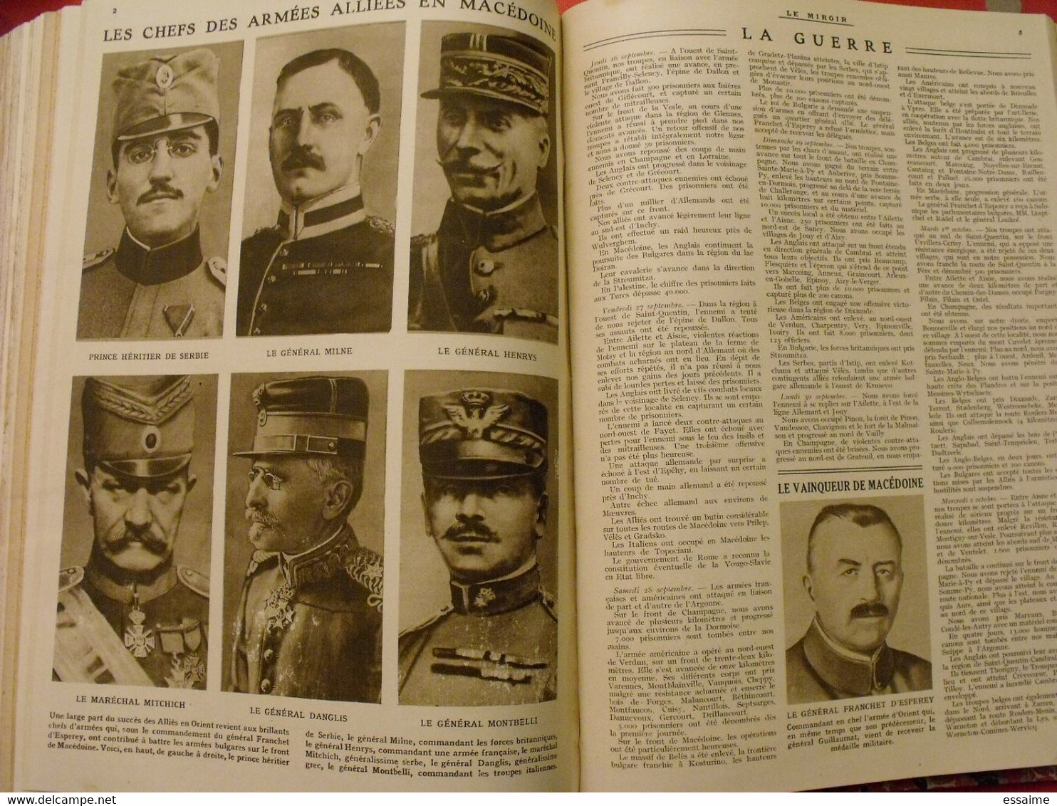 Le miroir recueil reliure 1918 (52 n°). 14-18 très illustrée, documentée. armistice russie bolcheviks