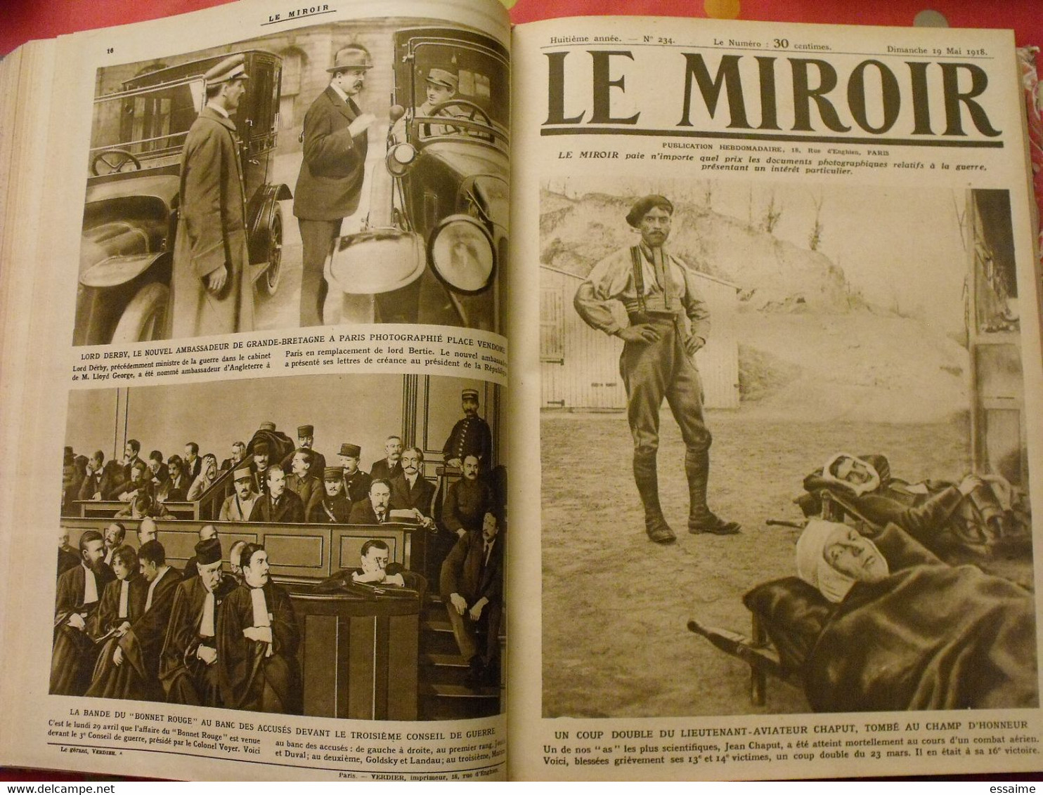 Le miroir recueil reliure 1918 (52 n°). 14-18 très illustrée, documentée. armistice russie bolcheviks