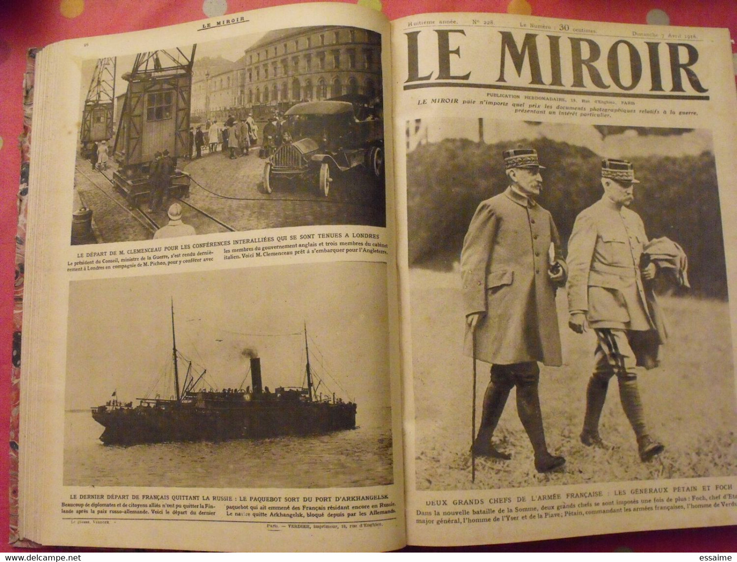 Le miroir recueil reliure 1918 (52 n°). 14-18 très illustrée, documentée. armistice russie bolcheviks