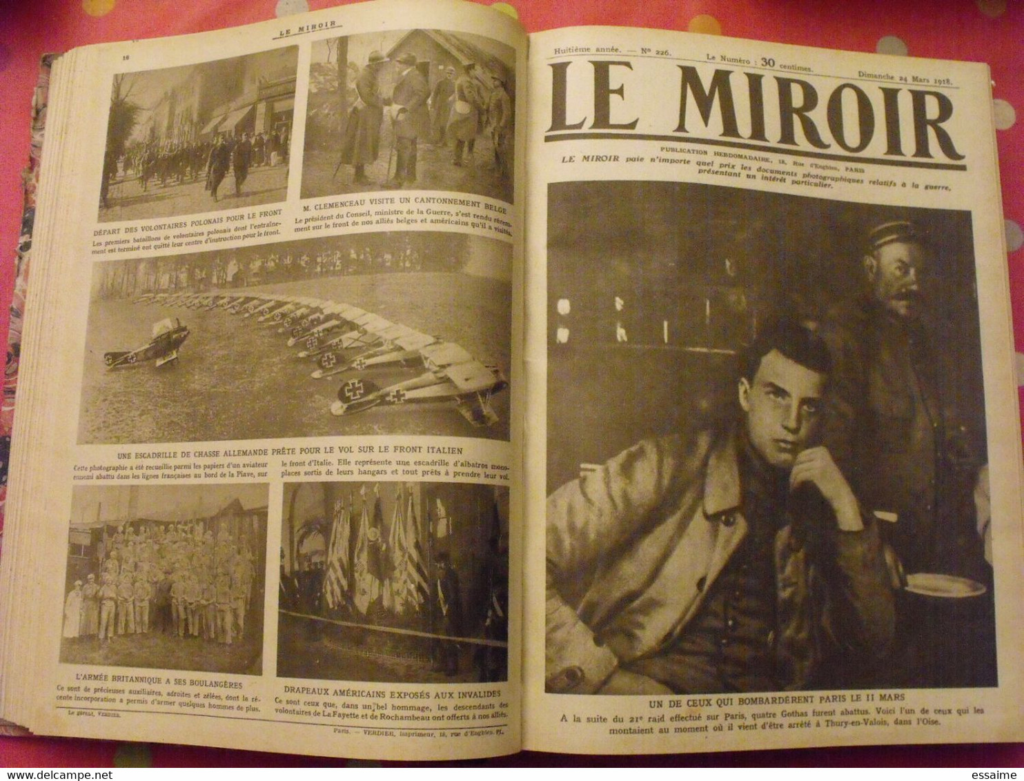 Le miroir recueil reliure 1918 (52 n°). 14-18 très illustrée, documentée. armistice russie bolcheviks