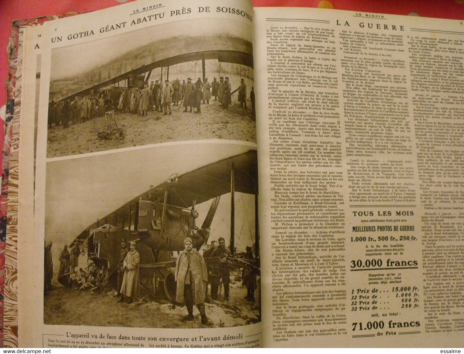 Le miroir recueil reliure 1918 (52 n°). 14-18 très illustrée, documentée. armistice russie bolcheviks