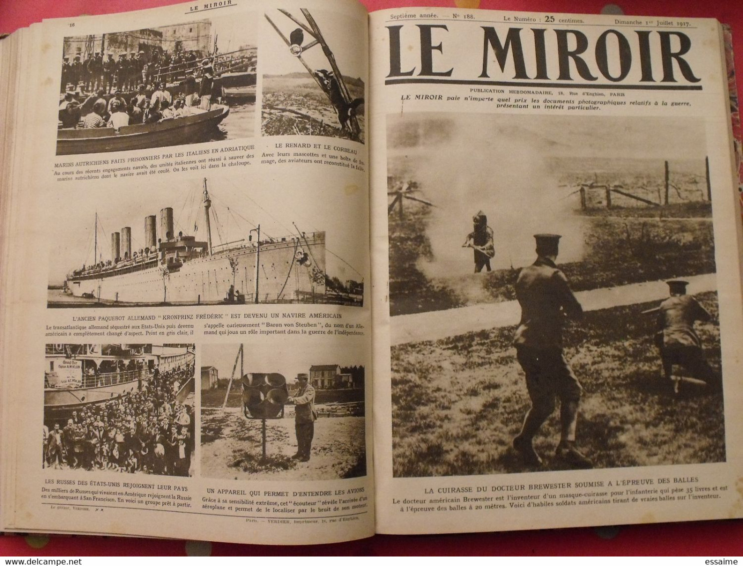 Le Miroir Recueil Reliure 1917 (52 N°). Guerre14-18 Très Illustrée, Documentée. Révolution Russe Bolcheviks - Guerre 1914-18