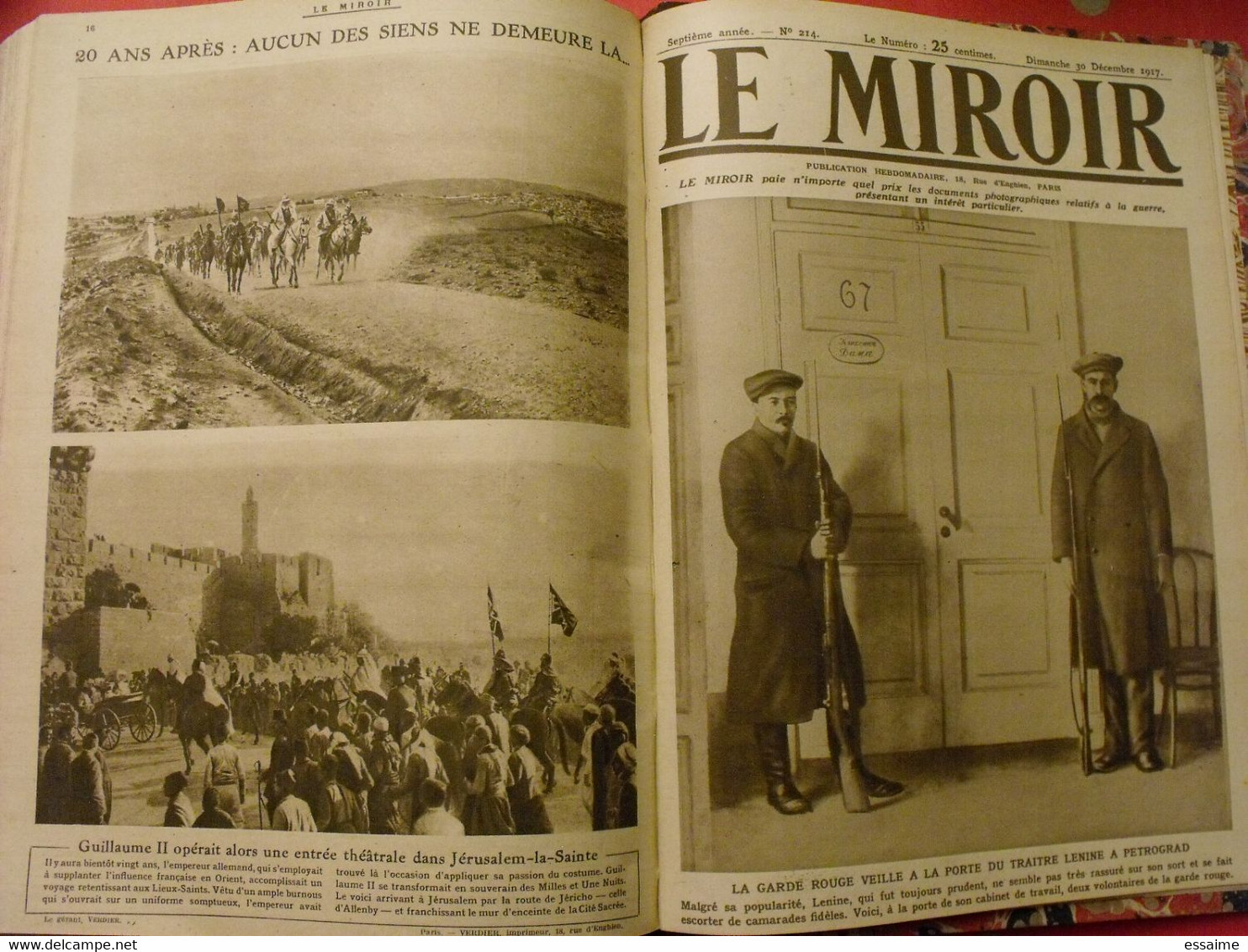 Le miroir recueil reliure 1917 (52 n°). guerre14-18 très illustrée, documentée. révolution russe bolcheviks