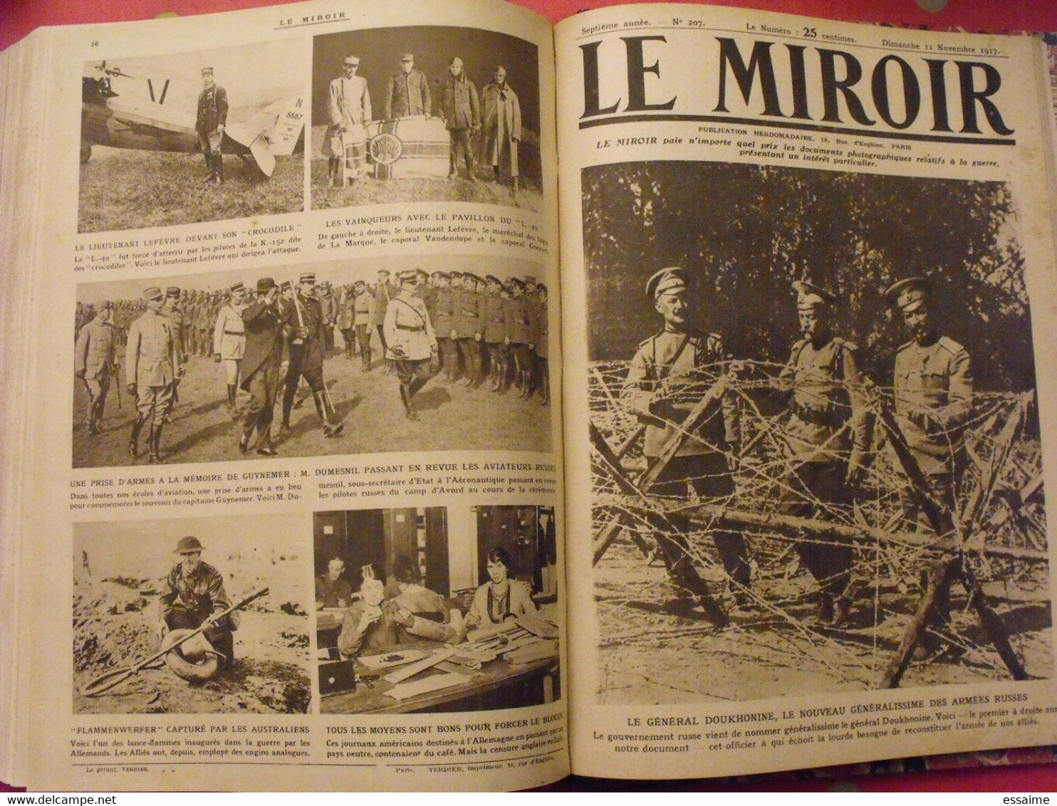 Le miroir recueil reliure 1917 (52 n°). guerre14-18 très illustrée, documentée. révolution russe bolcheviks