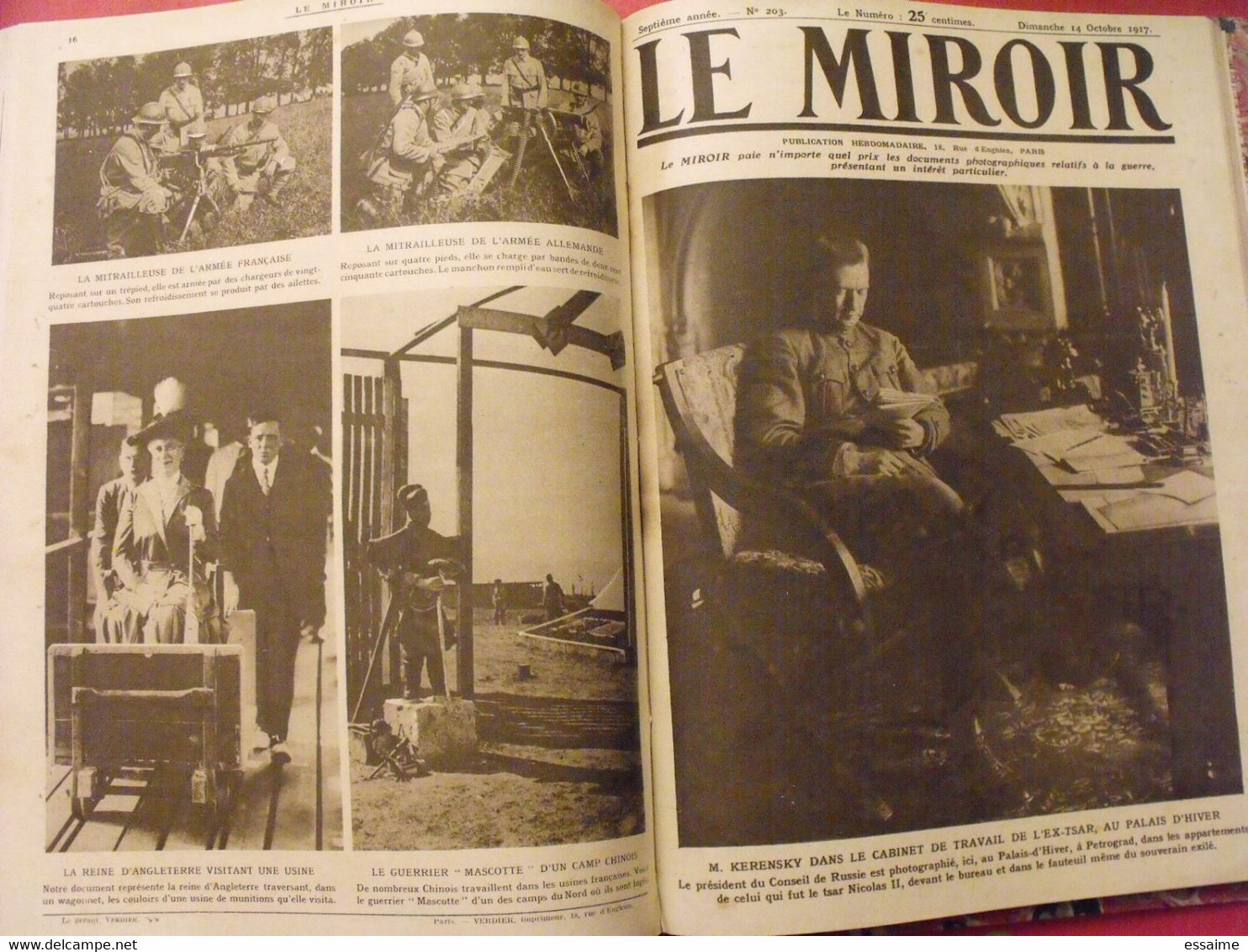 Le miroir recueil reliure 1917 (52 n°). guerre14-18 très illustrée, documentée. révolution russe bolcheviks