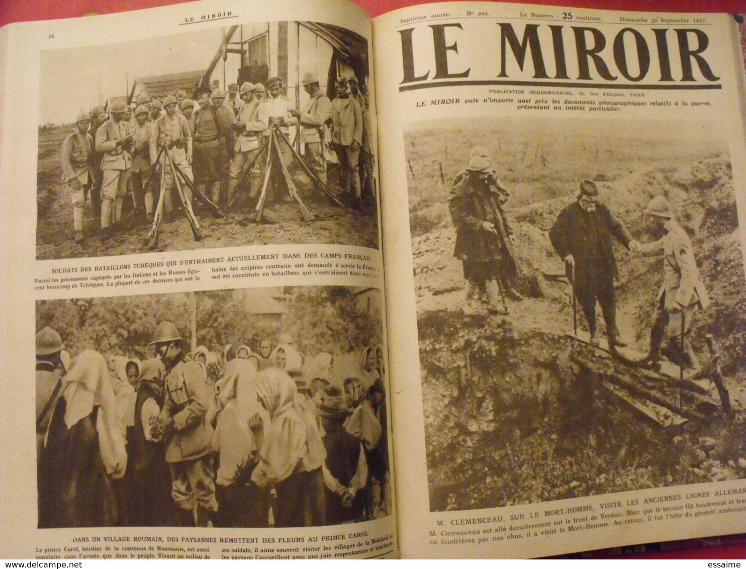 Le miroir recueil reliure 1917 (52 n°). guerre14-18 très illustrée, documentée. révolution russe bolcheviks