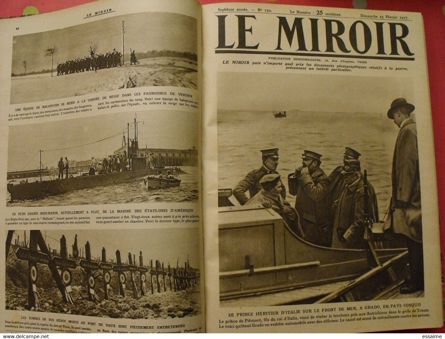 Le miroir recueil reliure 1917 (52 n°). guerre14-18 très illustrée, documentée. révolution russe bolcheviks