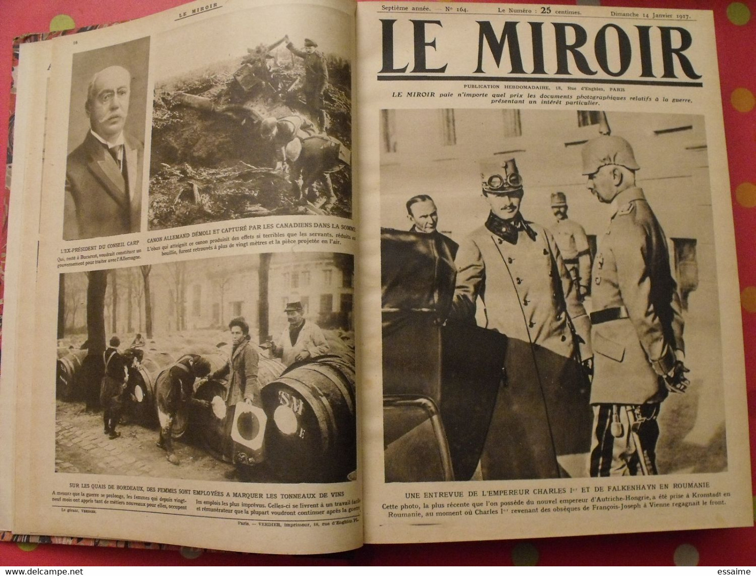 Le miroir recueil reliure 1917 (52 n°). guerre14-18 très illustrée, documentée. révolution russe bolcheviks