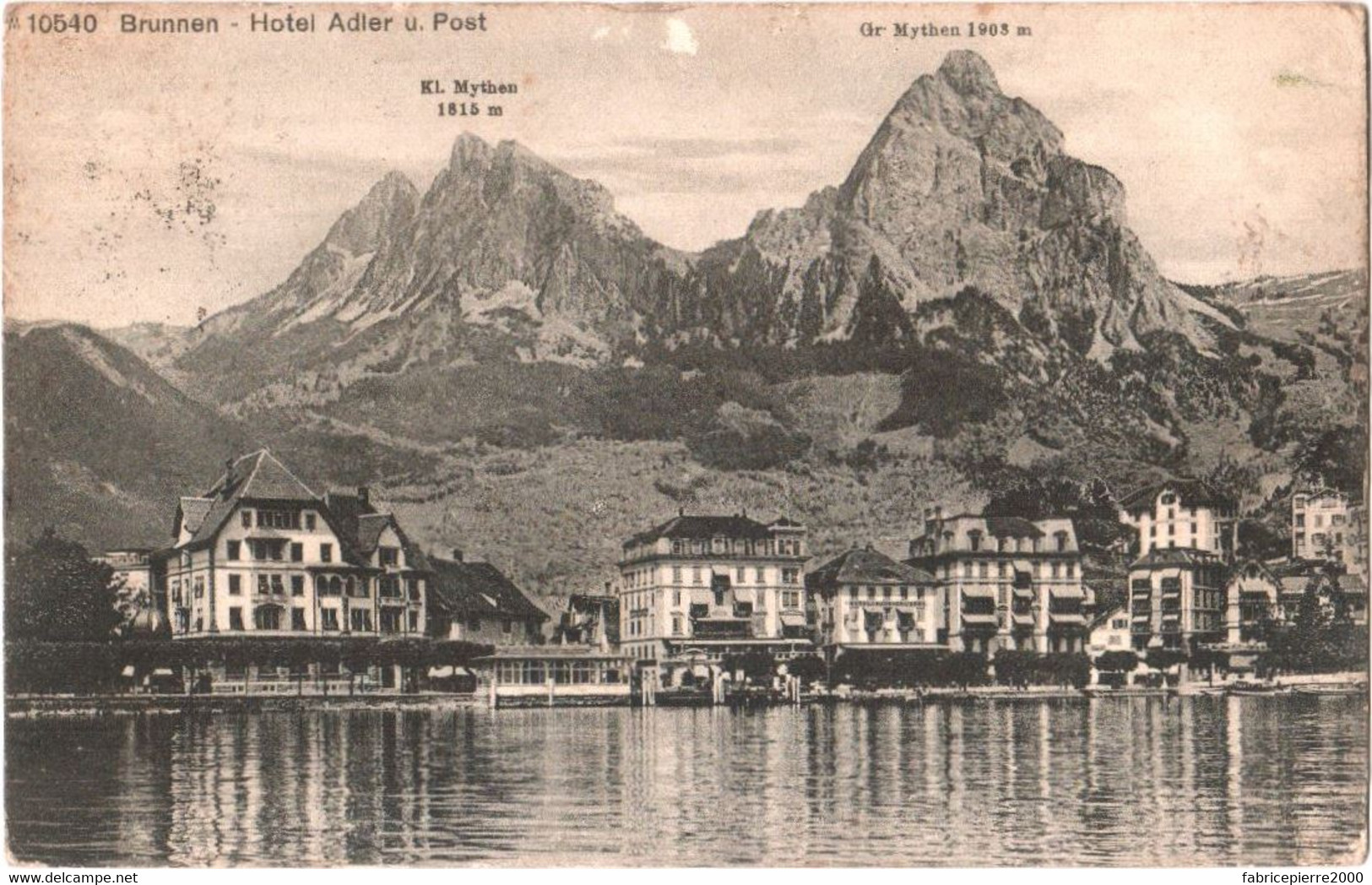 CPA Suisse (Schwyz) Ingenbohl - Brunnen : Hotel Adler Und Post TBE 1912 Hôtel Adler Et Bureau De Poste - Ingenbohl