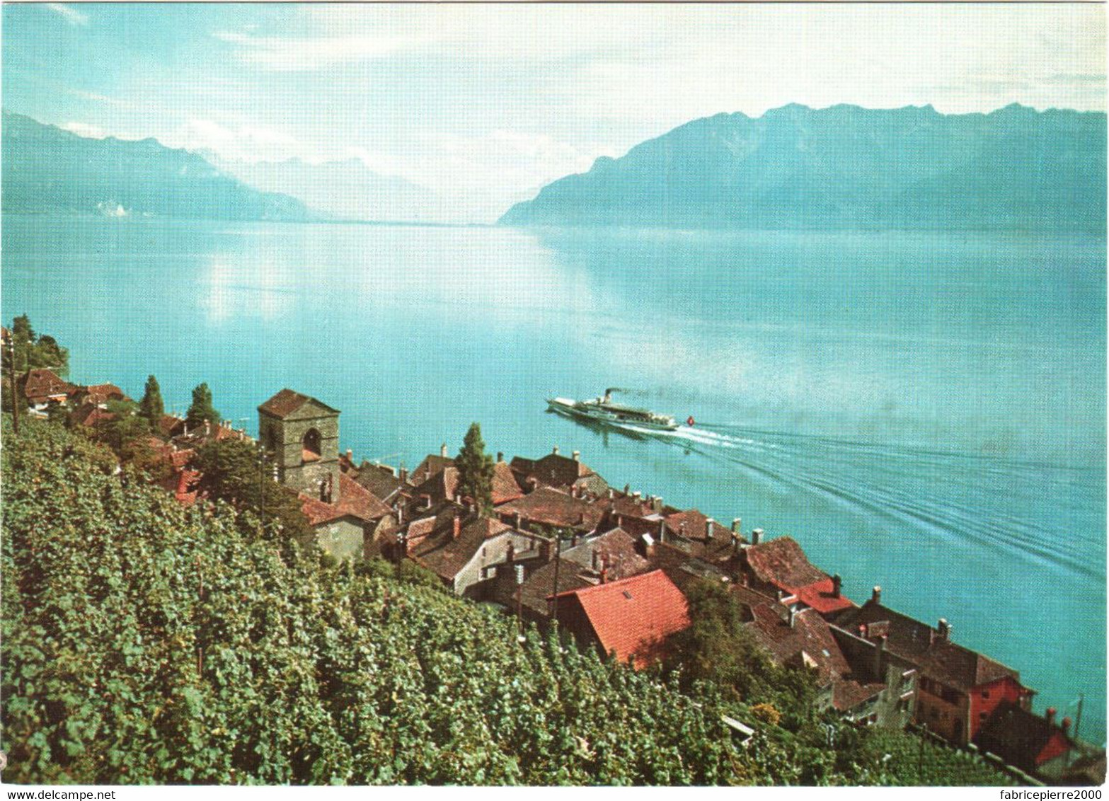 CPM Suisse (Vaud) Saint-Saphorin Et Le Vignoble De Lavaux Et Bateau TBE éd. Librairie Marguerat, Photo Chiffelle - Saint-Saphorin