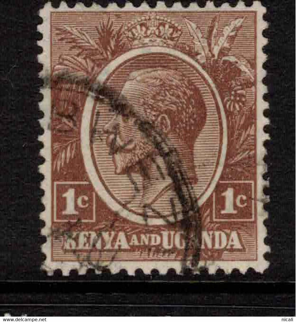 KUT 1922 1c Pale Brown KGV SG 76a U #ATC1 - Kenya & Oeganda