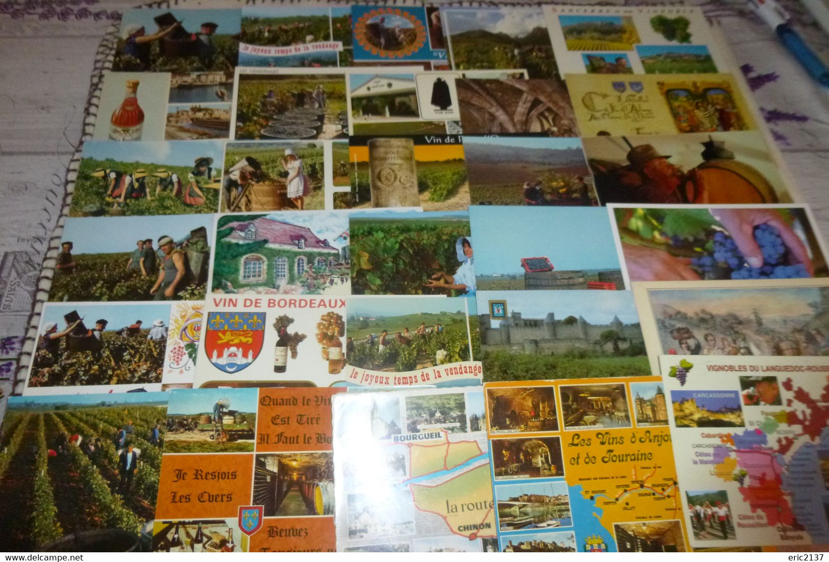 LOT DE 50 CARTES VINS...VIGNES ....VENDANGES.... - 5 - 99 Cartes