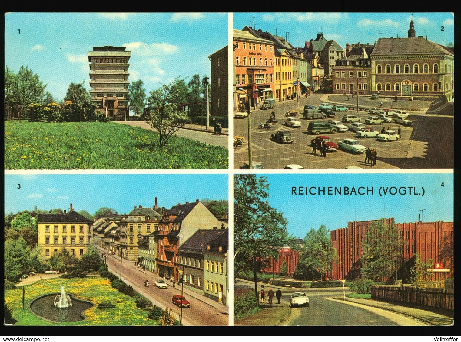 DDR Foto Mehrbild AK Um 1977 Reichenbach Im Vogtland, Ortspartie, DDR KFZ Oldtimer - Reichenbach I. Vogtl.