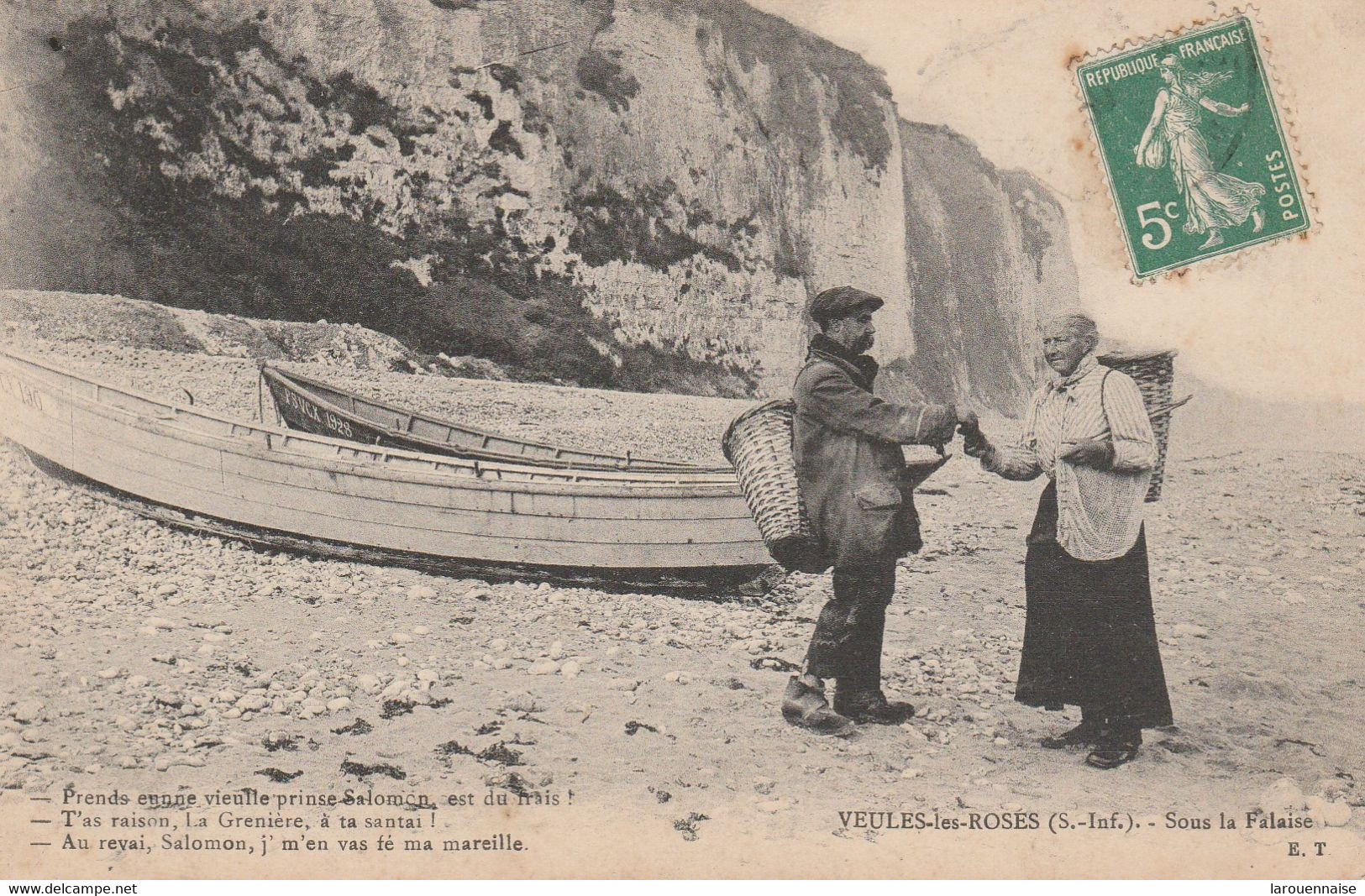 76 - VEULES LES ROSES - Sous La Falaise - Prends En Une Vieulle Prinse Salomon, Est Du Frais!.... - Veules Les Roses