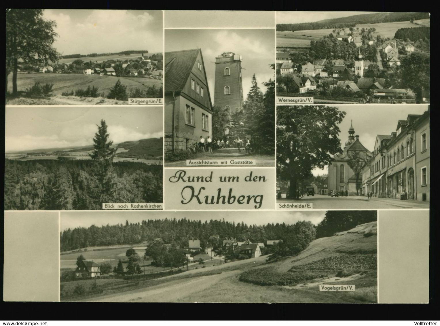 DDR Mehrbild AK Um 1970 Rund Um Den Kuhberg Mit Stützengrün, Wernesgrün, Schönheide, Vogelsgrün - Vogtland