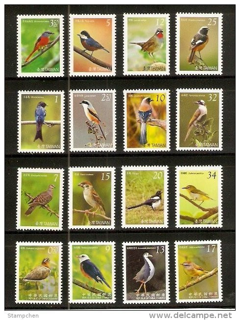 Taiwan Complete Series 2007-2009 Birds Stamps (I - IV) Migratory Bird Resident - Verzamelingen & Reeksen