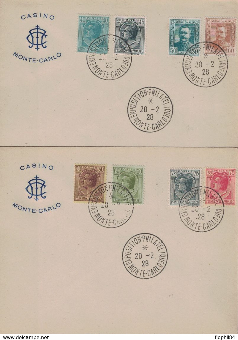 MONACO - EXPOSITION PHILATELIQUE - MONTE CARLO - LE 20-2-1928 - 4 ENVELOPPES. - Poststempel