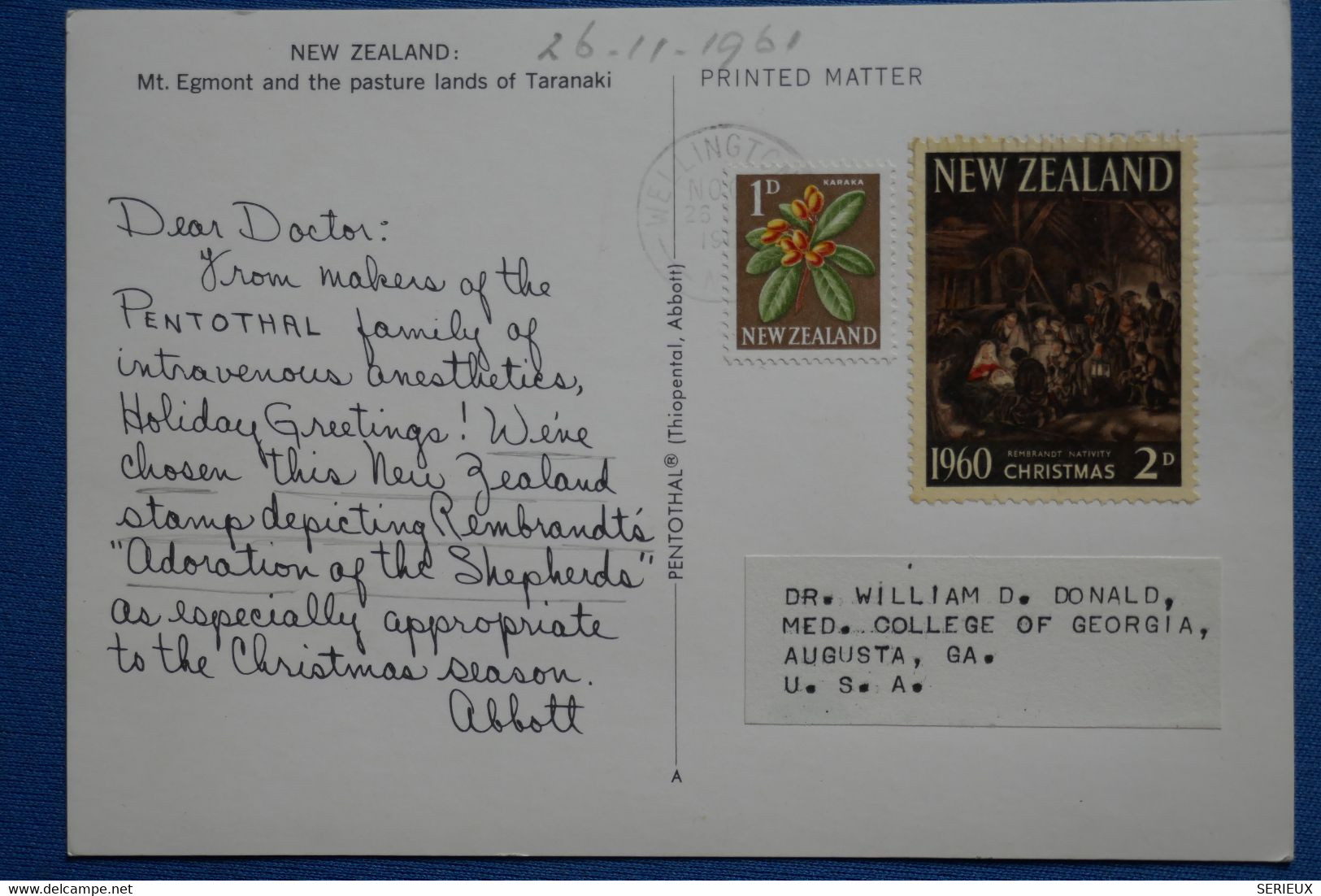 ¤14 NEW ZEALAND  BELLE  LETTRE  1961 TARANAKI  POUR AUGUSTA USA+ +AFFRANCH . PLAISANT - Briefe U. Dokumente