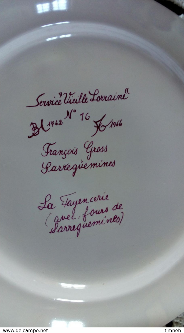 François GROSS - Sarreguemines - Lot Assiettes à Dessert (6) Industrie - Service Vieille Lorraine - 1966 Bicentenaire - Sarreguemines (FRA)