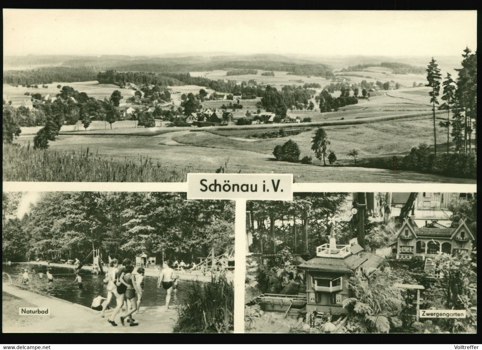 DDR Mehrbild Foto AK Um 1971 Falkenstein Vogtland OT Schönau, Schwimmbad, Ortspartie - Falkenstein (Vogtland)