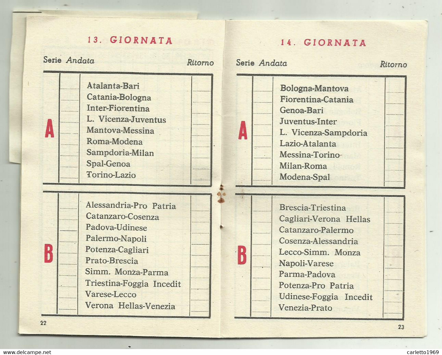 ALMANACCO CALCISTICO  1963/64 - OMAGGIO ORFANELLI ORFANOTROFIO ANTONIANO - CM.11,5X7,5 - Sonstige & Ohne Zuordnung