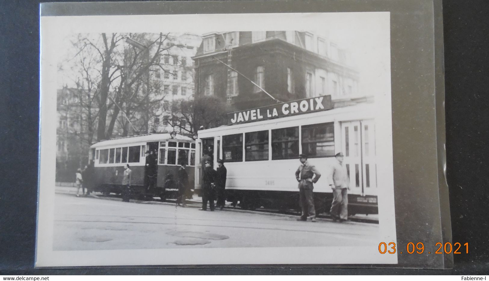 Photo (13 X 9 Cms) - Tramway Ligne De Lille En Arrêt à Bruxelles (Place Quetelet) - Other & Unclassified