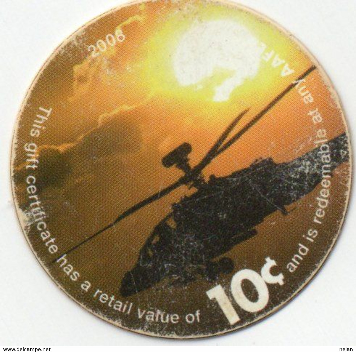 10 CENTS DOLLAR -CERTIFICATI DI PAGAMENTI MILITARI-SERIA- AAFES-EMIS. -2008 -Wor:P-M451 - Series 701 (unissued)