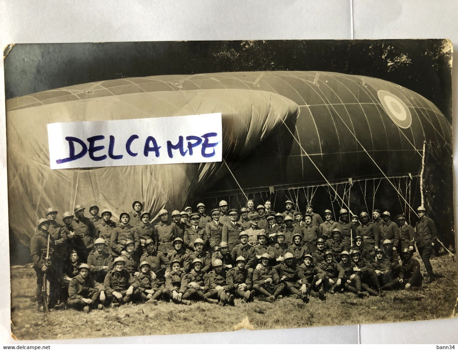 Cpa Carte Photo Compagnie Aérostier Aviation Ballon Saucisse 1938 Camp De La Courtine Zeppelin - Guerre, Militaire