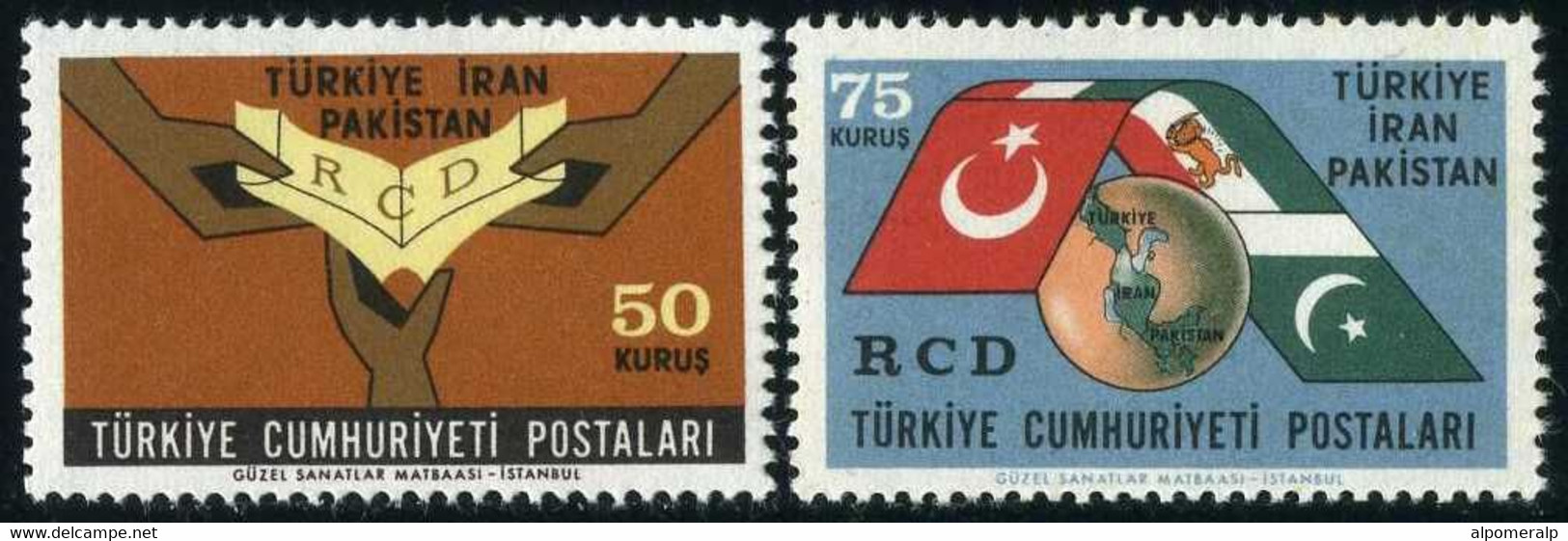 Turkey 1965 Mi 1953-1954 MNH RCD | Iran-Turkey-Pakistan, Regional Cooperation For Development - Ongebruikt