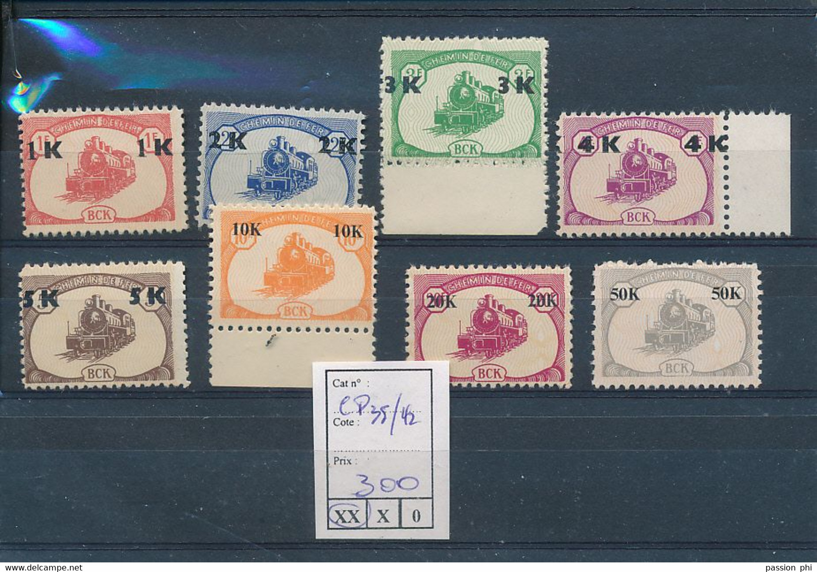 BELGIAN CONGO PRIVATE RAILWAY COMPANY BCK COMPLETE SET COB CP35/42 MNH - Altri & Non Classificati