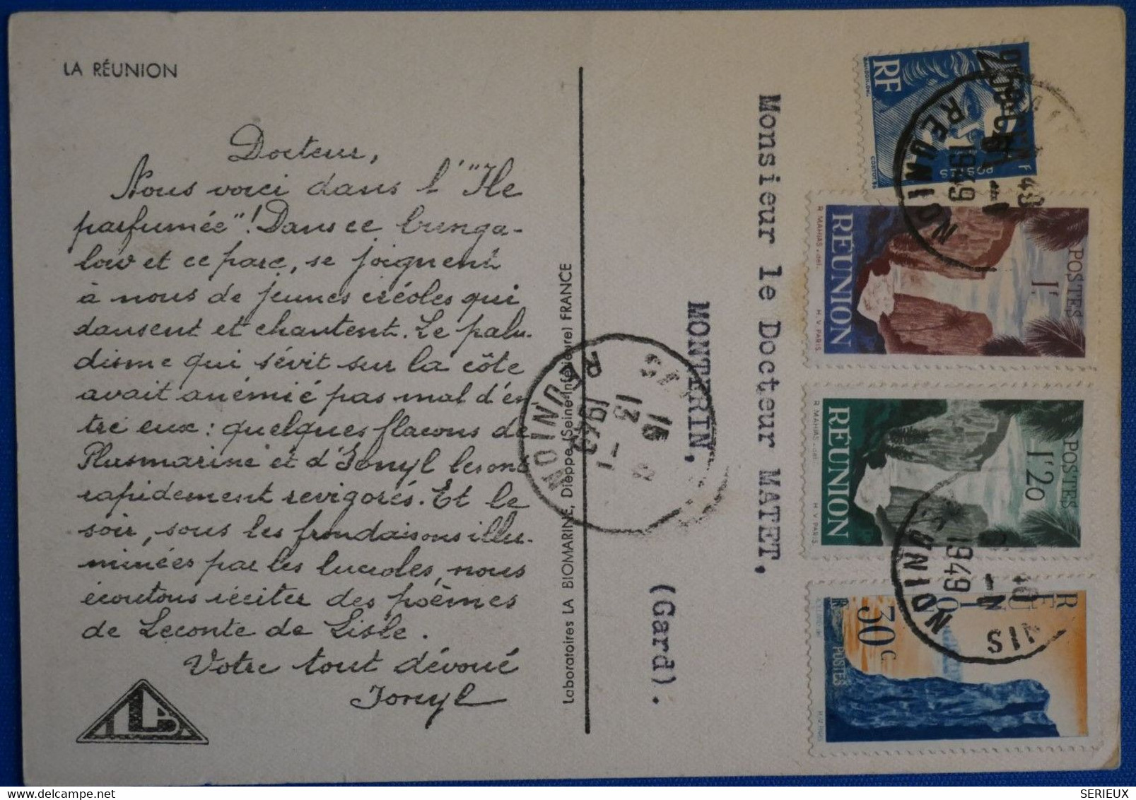 K15 LA REUNION BELLE CARTE 1974 SAINT DENIS POUR MONTERIN FRANCE LETTRE+ AFFRANCHIS. INTERESSANT - Briefe U. Dokumente